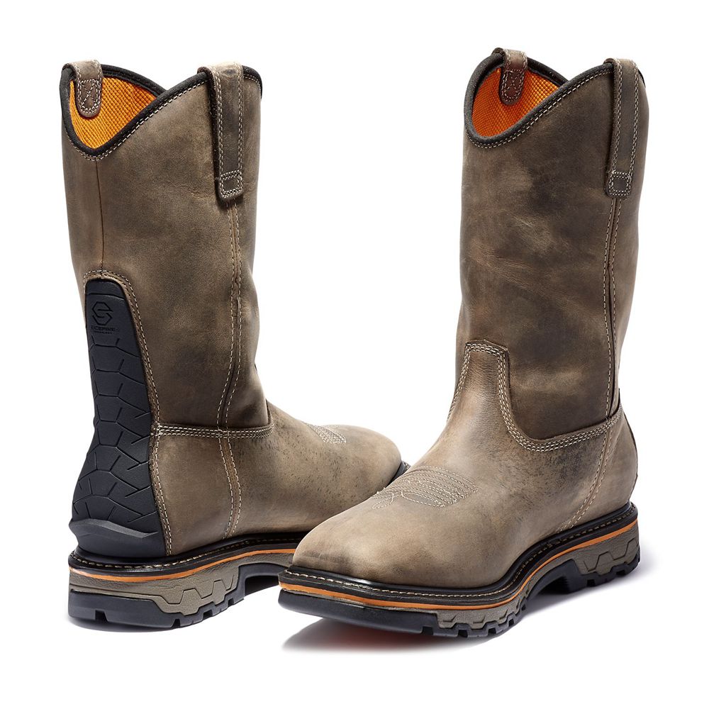 Bocanci Pro Timberland Barbati Maro - True Grit Waterproof Soft-Toe Pull-On - Romania - BPKICN389